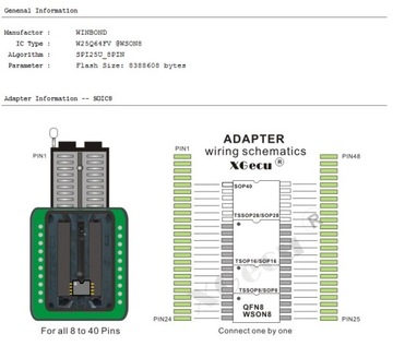 Переходник QFN/MLP/WSON8 R=1,27мм 5x6мм - PDIP ZIF