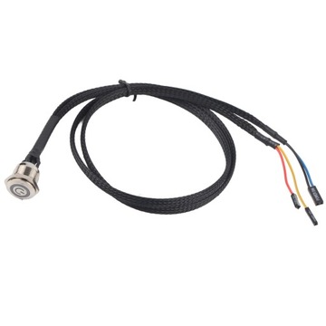 kabel do przełącznika hosta komputera stacjonarnego metalowy przycisk zasilania LED niebieski