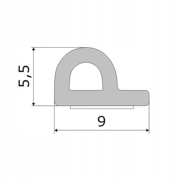 САМОКЛЕЯЩАЯСЯ ПРОКЛАДКА ДЛЯ ДВЕРИ/ОКНА 9x5,5мм P 100м