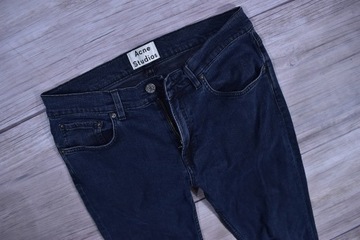 ACNE STUDIOS Ace Blue Black Jeansy Męskie W32 L32