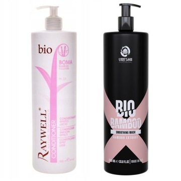 Zestaw Raywell Bio Boma Odżywka1000ml+Ureshii Bio Bamboo Maska 1000ml