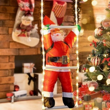 САНТА ПО СВЕТЯЩЕЙСЯ ЛЕСТНИЦЕ ВЗЛАЗЫВАЕТСЯ ПО ЗМЕЕ 100см