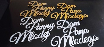 Wianki 2 szt Dom Panny Młodej i Pana Młodego 20 cm dekoracja pistacja