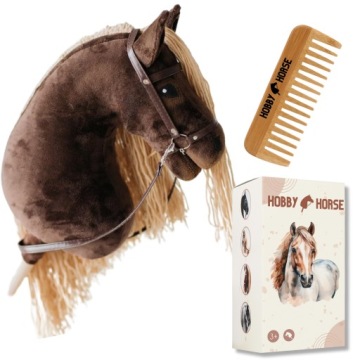 Hobby Horse Kůň Na Tyči A3 Koník S Hřívou Hlava Koně Hřeben Krabička