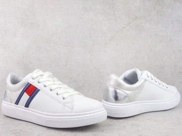 TOMMY HILFIGER GLAMOUR SNEAKERS BUTY TRAMPKI BIAŁE