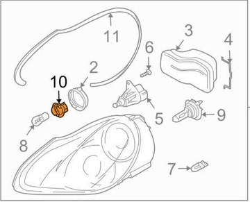 DRŽÁK ŽÁROVKY PORSCHE CAYMAN 987 ORIGINÁLNÍ