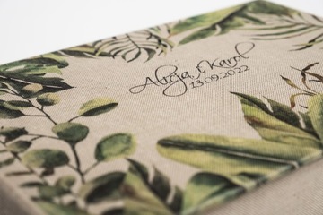 Коробка для принтов с холщовой обложкой с растительными мотивами, 15х23