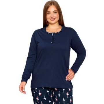 БОЛЬШАЯ ЖЕНСКАЯ ПИЖАМА, ХЛОПОК, ДЛИННЫЙ РУКАВ, РАЗМЕР ПЛЮС