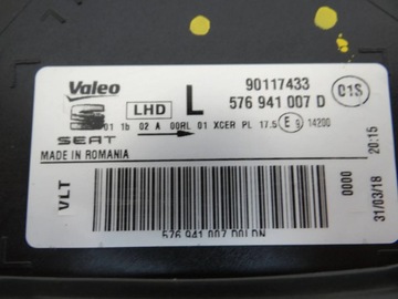 SEAT ATECA 16-20 SVĚTLO PŘEDNÍ LEVÝ FULL LED 576941007D