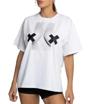 Chiara Wear T-shirt bawełna oversize XX biały XS