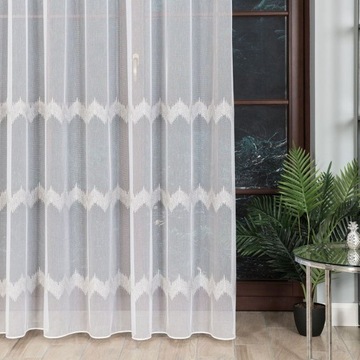 Штора вышитая серым узором и свинцом, 280 см.