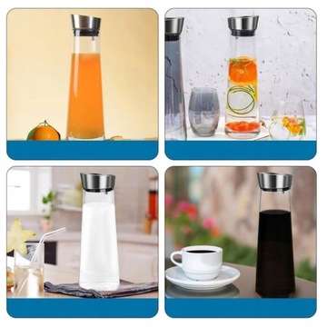 ГРАФИН ДЛЯ ВОДЫ 1Л С КРЫШКОЙ КУВШИН ДЛЯ НАПИТКОВ ВОДА СОК ЛИМОНАД МОЛОКО