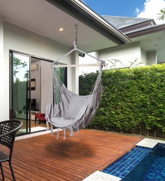 БРАЗИЛЬСКИЙ СТУЛ, САДОВЫЙ СТУЛ, ПОДВЕСНОЙ ГАМАК, КАЧЕЛИ, РОДОС 2, СЕРЫЙ