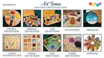 Panele sensoryczne zestaw Stopy nóżki 30 cm ścieżka sensoryczna naturalna