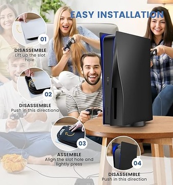 Сменная панель черной боковой панели для PS5 (диск), корпус из АБС-пластика