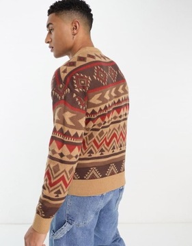 JACK&JONES BEŻOWY SWETER ŻAKARDOWY (L)