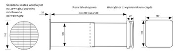 Настенная рекуперация тепла 25м3/ч VANTUBO ECOCOMFORT 100
