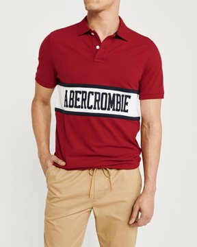 ABERCROMBIE Hollister Koszulka Polo Duże Logo XL