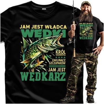 Prezent Dla Wędkarza Ze Szczupakiem Jam jest władca wedki wedkarz XS