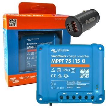 Kontroler regulator solarny ładowania Victron Energy Smart MPPT 75V 15A BT