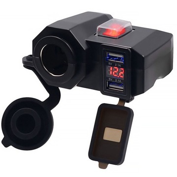 ЗАРЯДНОЕ УСТРОЙСТВО ДЛЯ МОТОЦИКЛА ПРИЖИГАЛКА 12В МОТО 2x USB