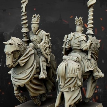 Highlands Miniatures Бретоннская тяжелая кавалерия 2 модели+CMD (3 модели)