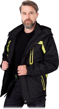 FUNKCJONALNA KURTKA ZIMOWA MĘSKA ROBOCZA Z ODPINANYM KAPTUREM HERMAN r. 3XL