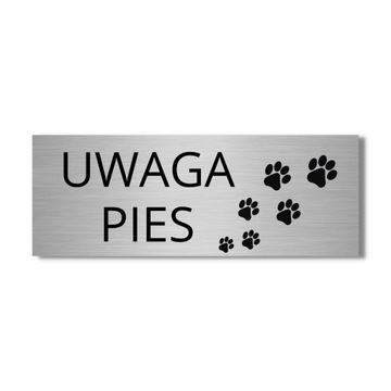 TABLICZKA INFORMACYJNA 20x10CM UV ALUMINIOWA UWAGA PIES PIKTOGRAM PSA WZORY