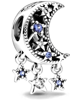 MD charms księżyc + 3 wiszące gwiazdki | S 925