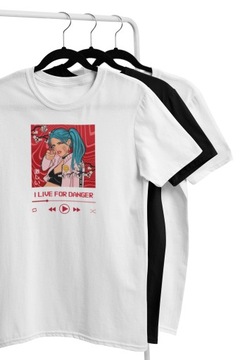 Koszulka Anime Aesthetic Girl Damska Biała XL