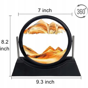 ВРАЩАЮЩИЕСЯ ДИНАМИЧЕСКИЕ ПЕСОЧНЫЕ ЧАСЫ 3D ПЕСКА 7 ДЮЙМОВ