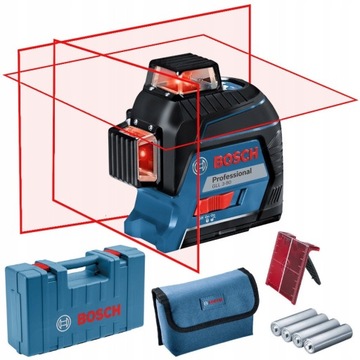 Laser liniowy Bosch GLL 3-80 czerwony 3x360° + Walizka transportowa