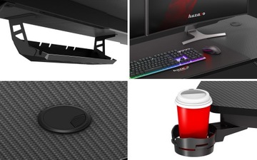 Игровой стол Huzaro Hero 4.8, черный, 160 см + панель XXL