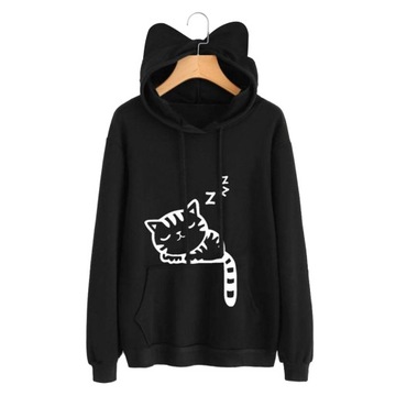 3 шт. модная женская толстовка с капюшоном с кошачьими ушками спереди Sle
