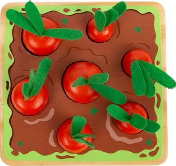 Деревянный пазл-сортировщик по форме, соответствующей моркови, маленькой ножке