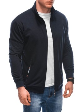 Bluza męska rozpinana rozpinana bez kaptura 1639B granatowa 4XL