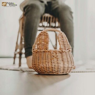 ПАСХАЛЬНАЯ КОРЗИНКА, МИШКА, ПЛЕТЕННАЯ КОРЗИНА С УШАМИ ДЛЯ ПОКОЛЕНИЯ, 15 СМ НАТУРАЛЬНЫЙ