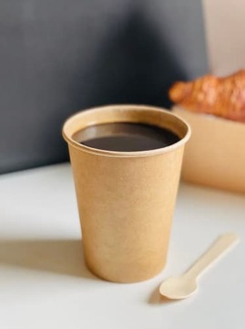 Одноразовые эко бумажные стаканчики 300мл 50 крафт