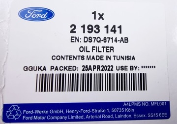 МАСЛЯНЫЙ ФИЛЬТР MONDEO MK5 S-MAX 2.0 TDCi 2193141 _ DS7Q-6714-AB