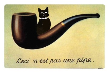 Magnes na lodówkę kot i sztuka Magritte To nie jest fajka kotek kocur kotek