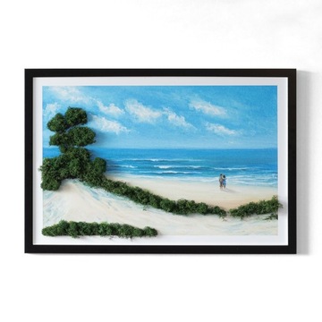 Obraz z mchem chrobotkiem Zakochani na plaży 60x40