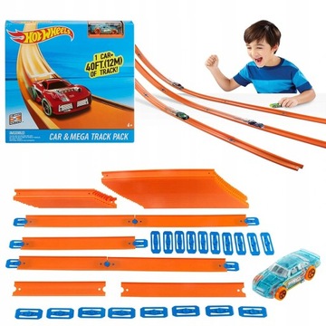 Hot Wheels FTL69 Mega zestaw torów 12m + auto