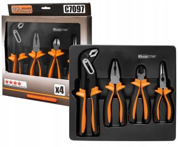 C7097 НАБОР ЩИПЦОВ НАБОР ПЛОСКОГУБЦ И ФРЕЗ 4 ЭЛЕМЕНТА RICHMANN