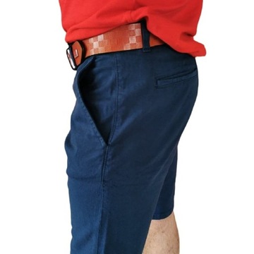 ELECTRA Spodenki męskie krótkie capri chino kolor granatowy r. 34