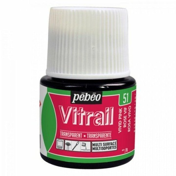 Farba witrażowa Pebeo Vitrail - 51 Vivid Pink