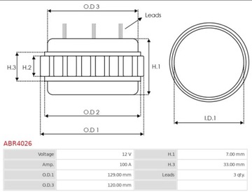 Корпус генератора с обмоткой ABR4026