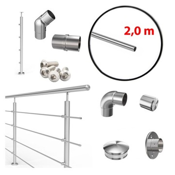 Elementy balustrady ATLANTA - Rurka Ø12,0 x 1,0 x 2000 mm, stal nierdzewna