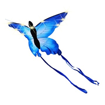 XXL KITE Butterfly BLUE Светящийся светодиод 150см