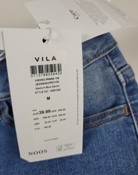 Vila Spodnie jeans ze stretchem zwężane M z defektem