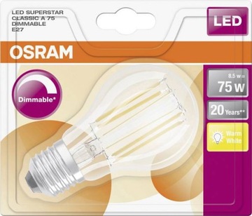 Żarówka LED OSRAM E27 8.5 W zestaw 2 szt, 8z74